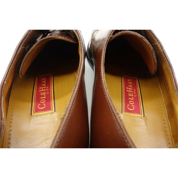 Cole Haan City Brown Leather Split Toe Lace Up Dress Oxfords Shoes Men\'s 10.5 D main image 10